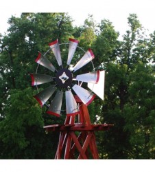Outdoor Water Solutions Wooden Garden Windmill 10ft.H, Model# BYW0136+2266