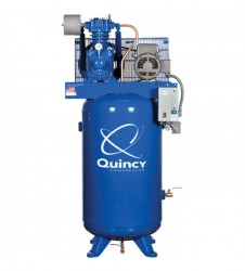 Quincy QP MAX Pressure-Lubricated Reciprocating Air Compressor 5 HP, 200 Volt 3 Phase, 80 Gallon Vertical, Model# 353D80VCA20M+606