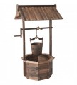 Stonegate Designs Wooden Wishing Well Planter Burnt Finish, Model# XL310
