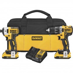 Dewalt 20V MAX XR Lithium-Ion Brushless Compact 1/2in. Drill/Driver & 1/4in. Impact Driver Combo Kit 20 Volt, Model# DCK283D2+3151