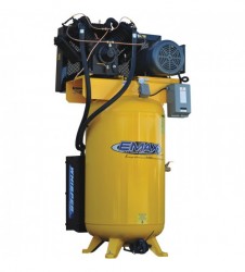 EMAX Industrial Plus Silent Air 10 HP, 2-Stage, 80-Gallon, Vertical Air Compressor with Silencer 230 Volt, 1-Phase, Model# ESP10V080V1+499