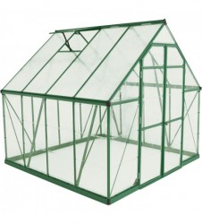 Pelram Balance Hobby Greenhouse 8ft x 8ft Green Frame, Model# HG6108G+1962