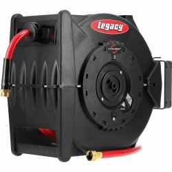 Legacy Retractable Air/Water Hose Reel With 1/2in. x 50ft. PVC Hose, Max. 300 PSI, Model #L8335+383