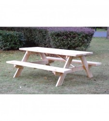 Rectangular Shaped Wooden Picnic Table 72in.L x 60in.W x 27 1/2in.H Overall Size+2386