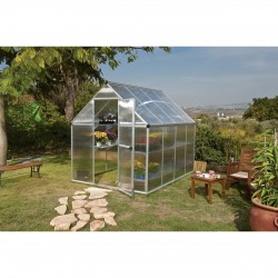 Palram Nature Greenhouse 6ft W x 6ft.L, Silver, Model# HG5006+1932