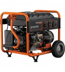 Generac GP8000E Portable Generator 10,000 Surge Watts 8000 Rated Watts, Electric Start, Model# 6954+1342