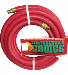 Industrial Red Rubber Hose 3/4in. x 50ft., 1/2in. NPT Fittings, 300 PSI, Model# RR3/4X50-300-8MP+119