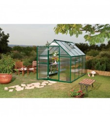 Palram Nature Greenhouse 6ft.W x 8ft.L, Green, Model# HG5008G+1934