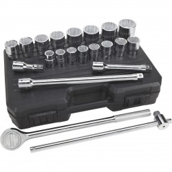 Klutch 3/4in Drive Socket Set 21 Pc, SAE+1450
