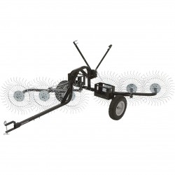 Strongway Inline Acreage Rake 55in.W, 6 Tine Reels+1851
