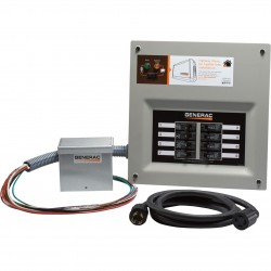 Generac HomeLink Prewired Manual Transfer Switch Kit 30 Amps, 8 Circuits, Aluminum Box, Model# 6854+1511