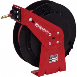 Reelcraft Air/Water Hose Reel With 3/8in. x 50ft. PVC Hose, Max. 300 PSI, Model# 7650 OLP+393