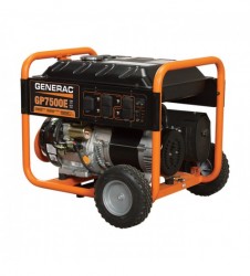 Generac GP7500E Portable Generator 9375 Surge Watts, 7500 Rated Watts, Electric Start, Model# 5943+1340