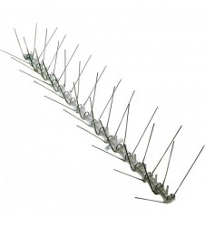 Bird X Stainless Steel Bird Spikes 50ft.L x 5in.W, Model# STS-50+2061