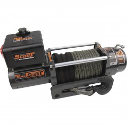 Mile Marker SEC8 Scout 12 Volt DC Powered Electric Truck Winch 8000Lb Capacity, Synthetic Rope, Model# 77-53141+1636
