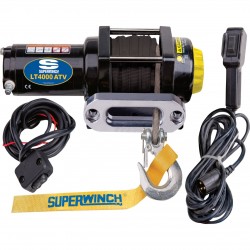 Superwinch LT4000ATV SR 12 Volt DC Powered Electric ATV Winch 4000Lb. Capacity, 50ft. Synthetic Rope, Model# 1140230+970